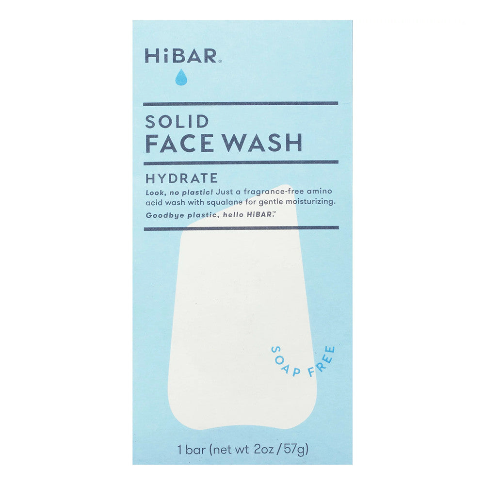 HiBar Soap Free Solid Face Wash, Hydrate, 2 Oz